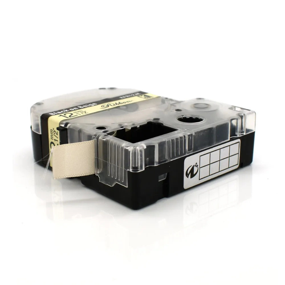 Атласная лента 12 мм * 5 м черная на бежевом цвете для этикеток SFR12JK подарка свадьбы