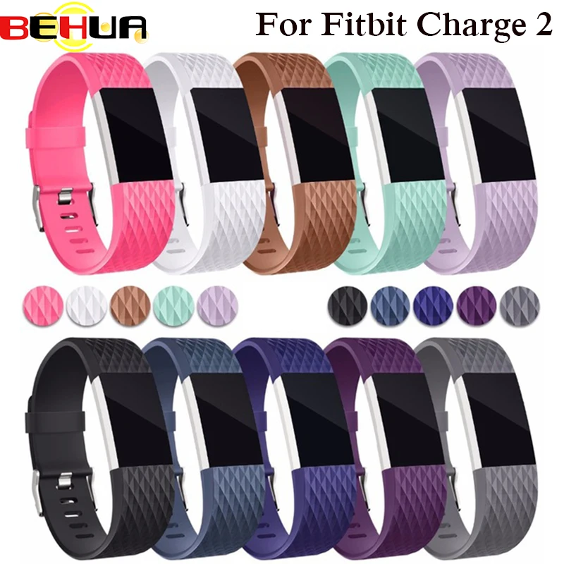 

BEHUA Strap For Fitbit Charge 2 Watch band 3D Replacement Straps Bracelet Soft 3D Silicone Watchband Wrist Strap band Bracelet