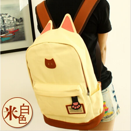 Рюкзак с кошачьими ушками для девушек 2016 хит продаж Студенческая дорожная сумка