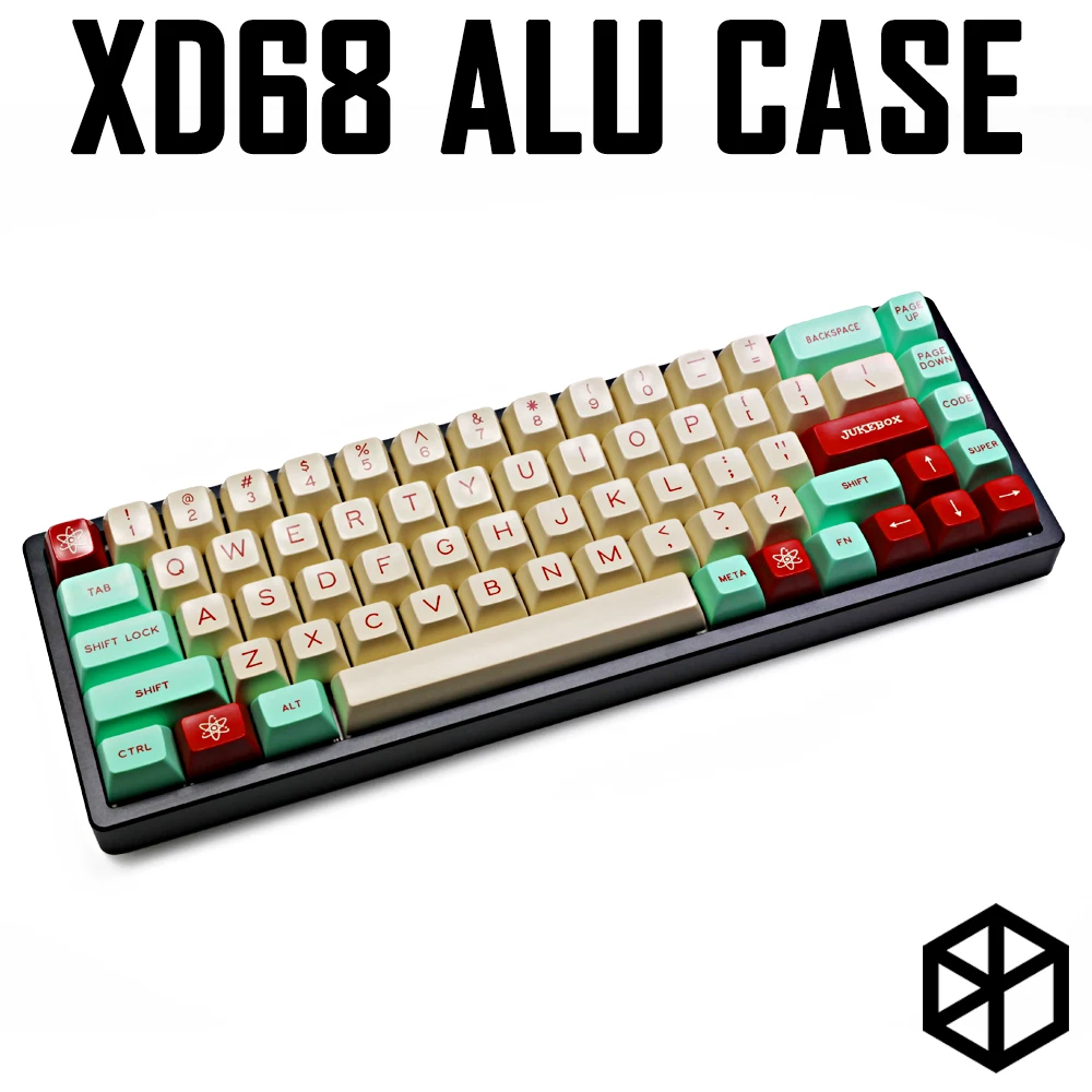 

Anodized Aluminium case for xd68 65% pcb custom keyboard acclive angle black silver grey yellow pink blue high profile