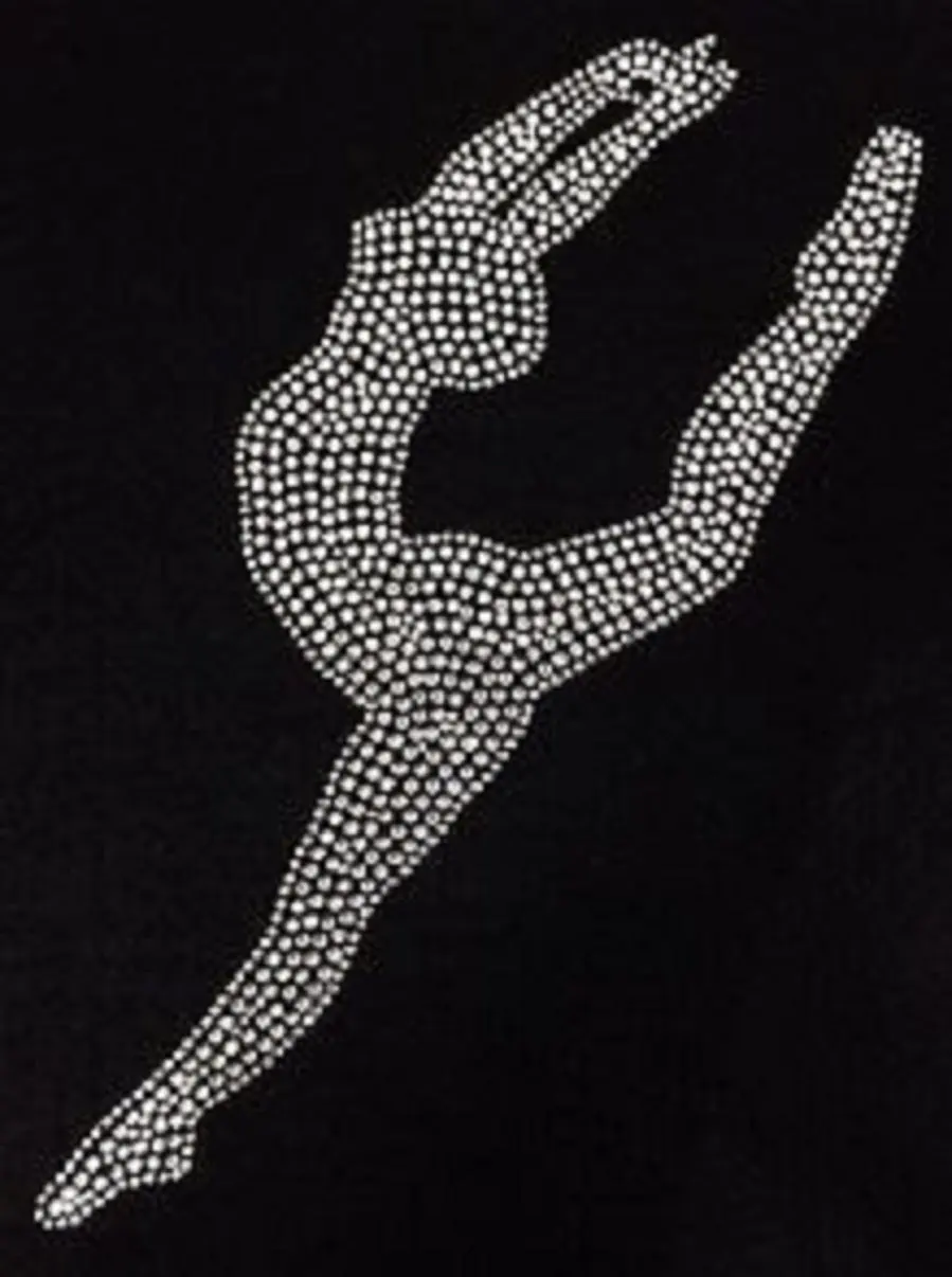 2 шт./лот танцор гимнаст Стразы термоклейкая футболка дизайн дизайны мотив