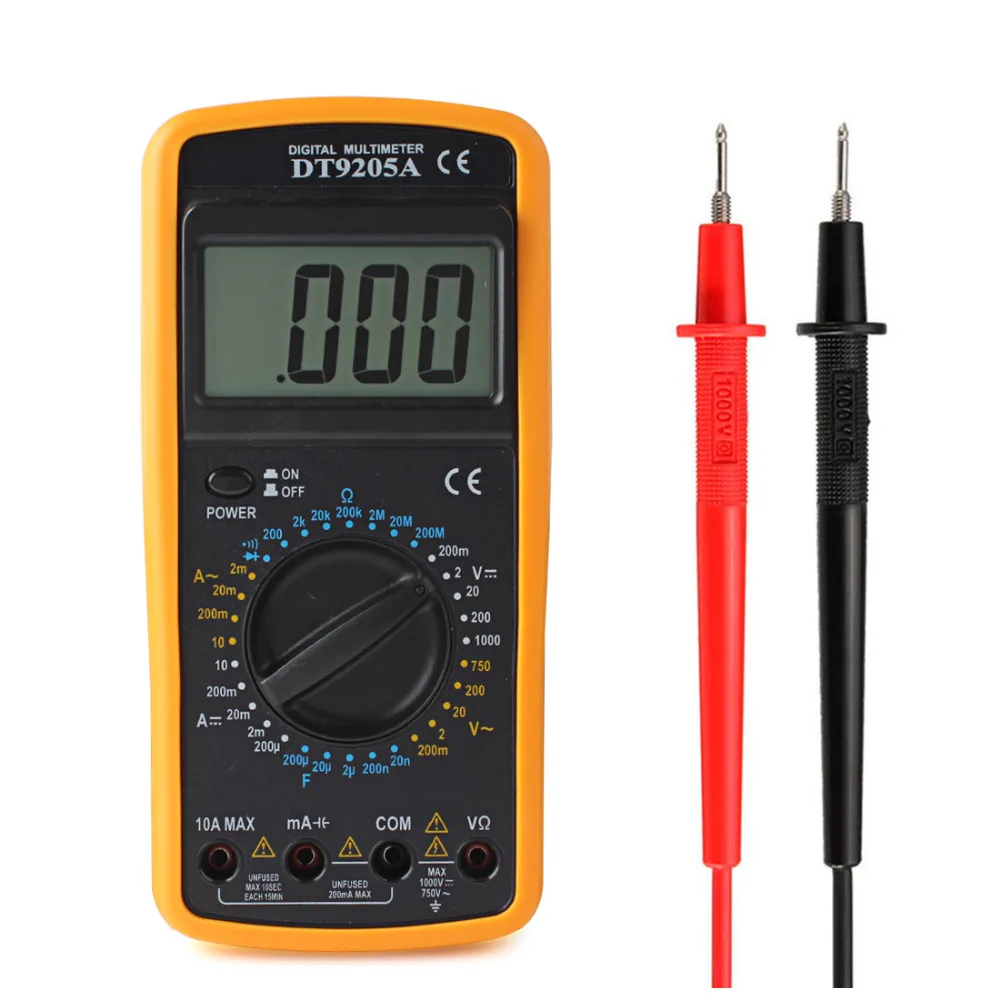 Цифровой мультиметр DT9205A с ЖК-дисплеем вольтметр Омметр амперметр AC/DC тестер