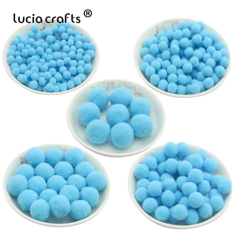C5 Blue Lucia crafts 30 г/лот смешанные 5 размеров смешанные помпоны мягкие помпоны для самостоятельного пошива одежды Свадебные детские игрушки аксессуары J0706 - Цвет: C5 Blue