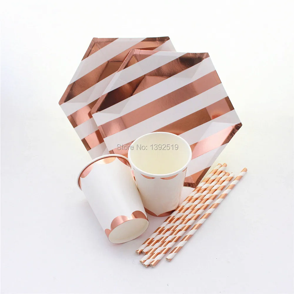 Оптовая продажа дешевые металлические бумажные тарелки из розового золота