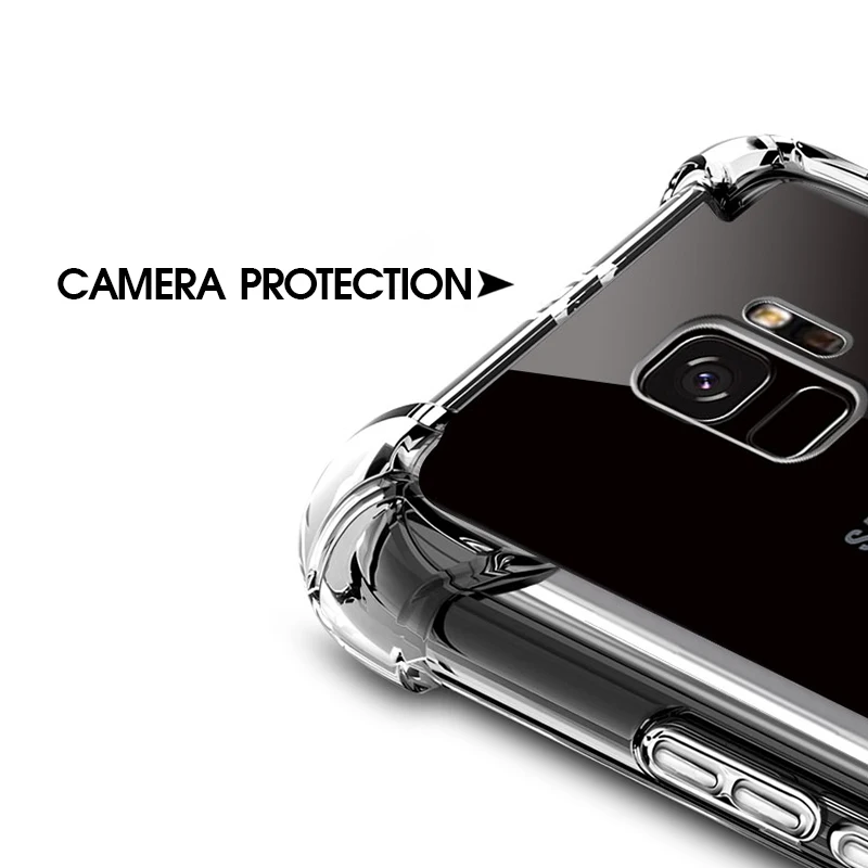 Прозрачный силиконовый чехол из ТПУ для Samsung Galaxy A7 A6 A8 Plus A9 2018 S10 S9 S8 противоударный