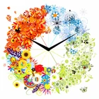Алмазная 5D картина цветочные часы, Набор для вышивки крестиком, полностью квадратныекруглые, сделай сам, подарок для домашнего декора