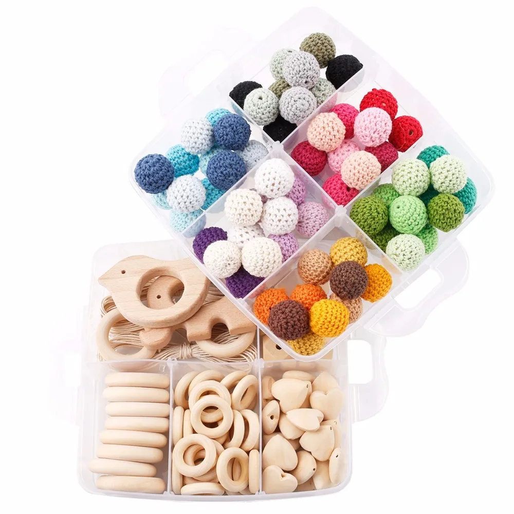 1 комплект поделки своими руками Подарок Вязаные бусы из натурального дерева