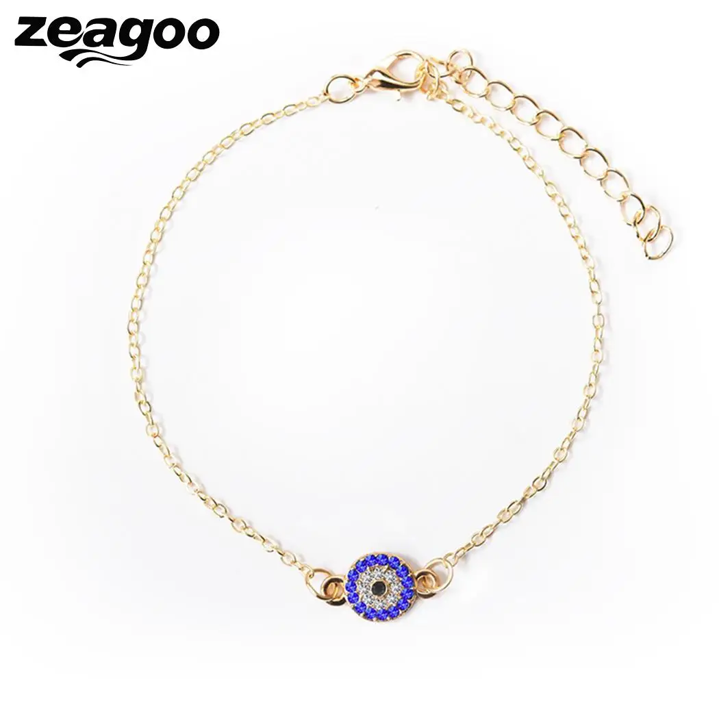 Ботильоны глаза ювелирных зла шарм браслеты ноги пляжа Браслеты со стразами Для