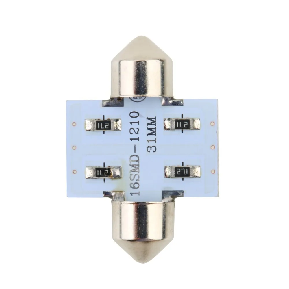 Автомобиль DIY светодиодный 31 мм 16 SMD чисто белая купол с фестонами автомобильный
