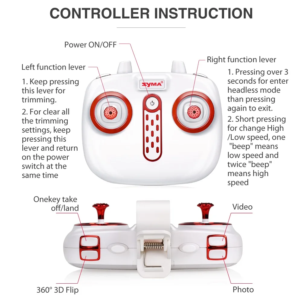 Радиоуправляемый Дрон SYMA X5UW & X5UC FPV с камерой 720 P Wi Fi 2 МП HD 4G 4 канала 6 осевой