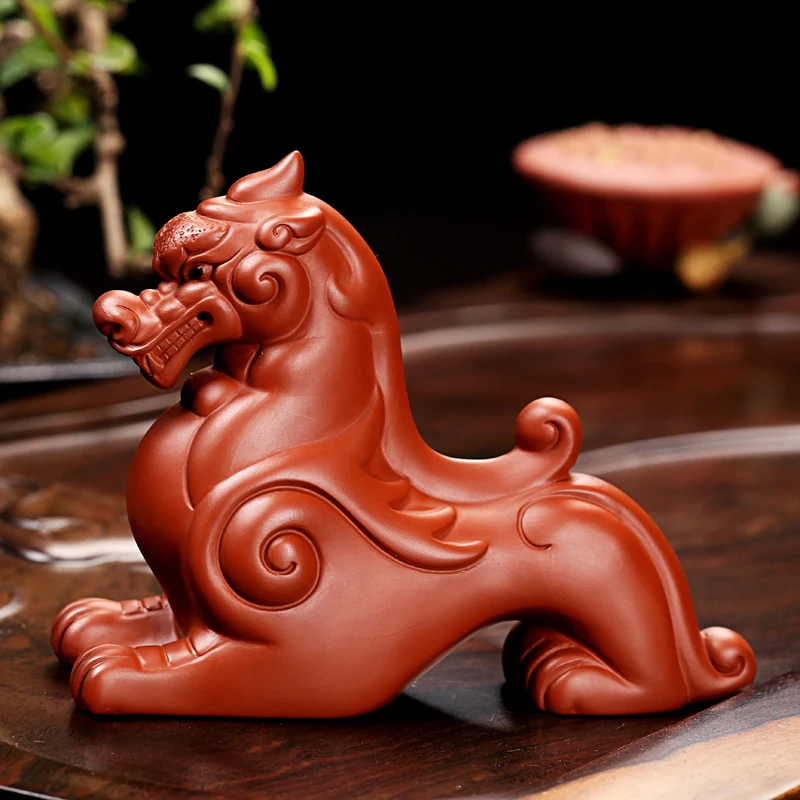 Authentic Yixing Purple Clay Tea Pet Kung Fu Set Accessories Tray Desktop Decoration Lucky Feng Shui Brave Troop Crafts | Дом и сад