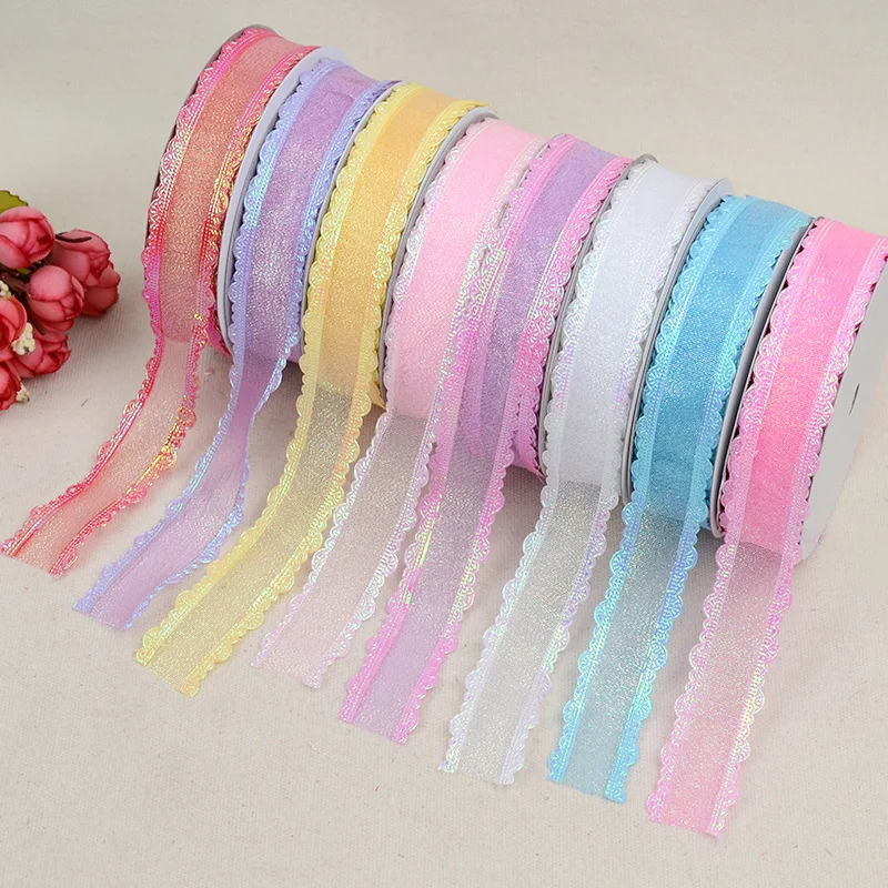 

A-b Fabric With DIY Clothing 2.5cm Wide Accessories Cake Box Ribbon Ultrasonic Embossed Belt Gift Box Decoration Material