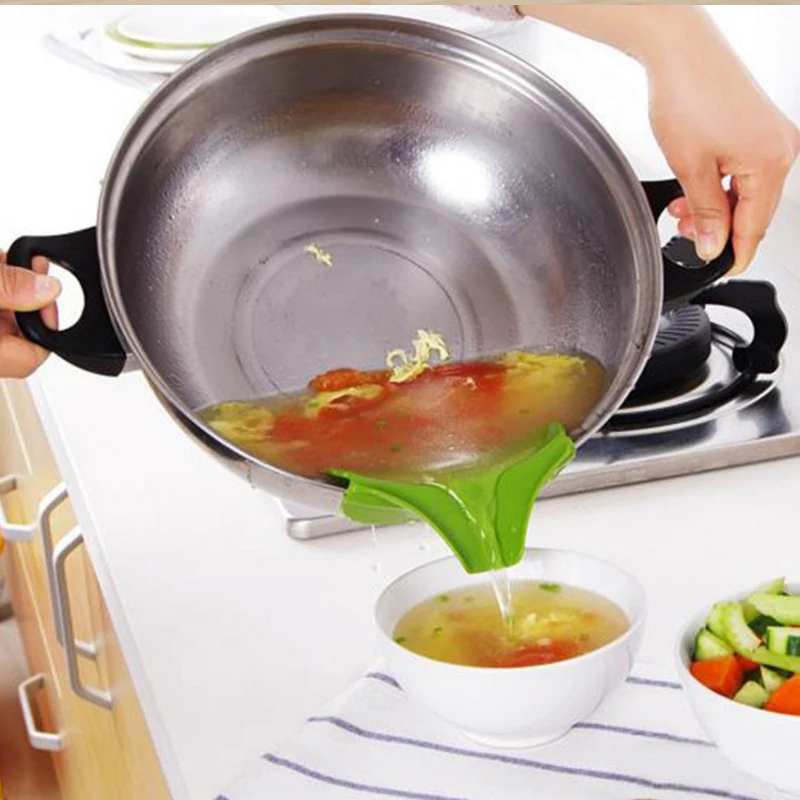 Антискользящие кухонные принадлежности с круглыми краями, силиконовые насадки для ликвидации капель, суповые гаджеты.