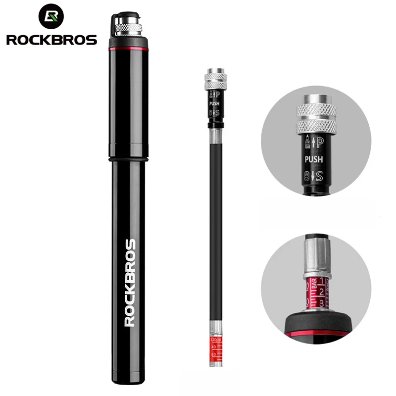 ROCKBROS велосипедный насос алюминиевый сплав 150PSI/26psi мини воздушный насос высокого давления для велосипеда Велоспорт шин насос MTB