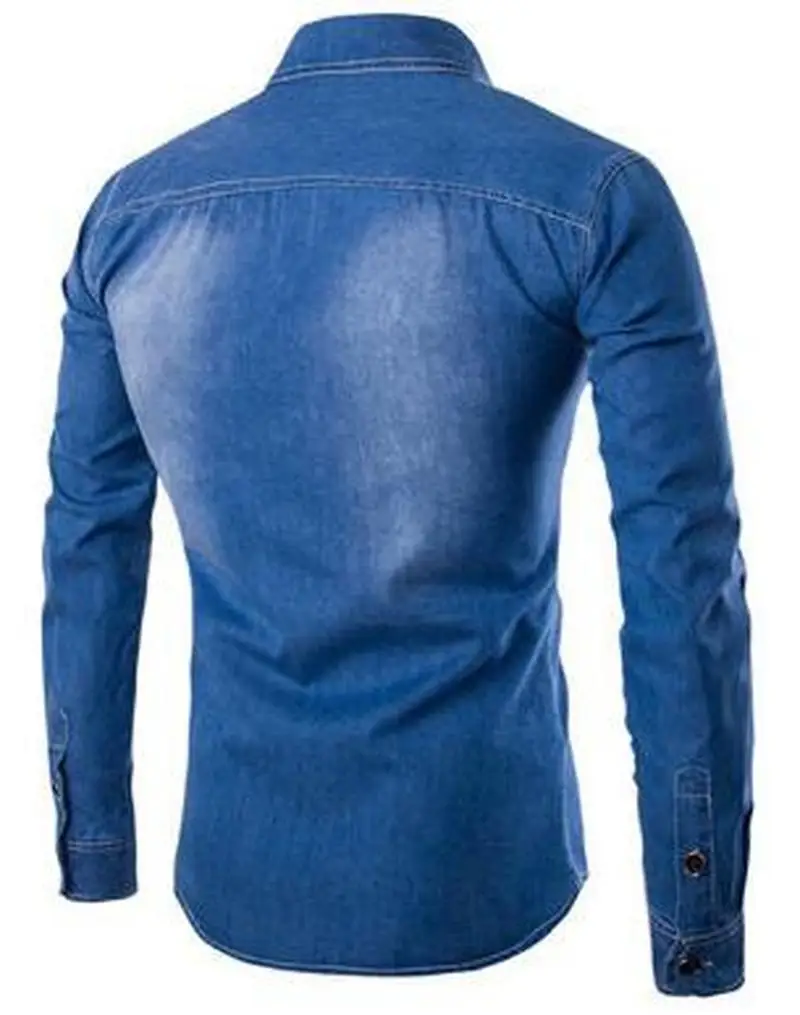 ZOGAA Men Long Sleeve Denim Shirt Mens Casual Dress Male Jean Shirts High Quality Street Wearing Hot Sale 2021 Mens Shirts