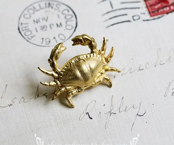 Винтажная латунная булавка в викторианском стиле брошь краб булавки броши