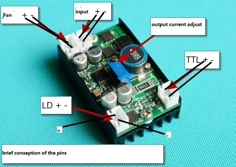 5A 12VDC драйвер питания для 445nm 450nm 3 5 w NDB7A75 синий лазер LD с ttl|driver|driver 5wdriver laser |