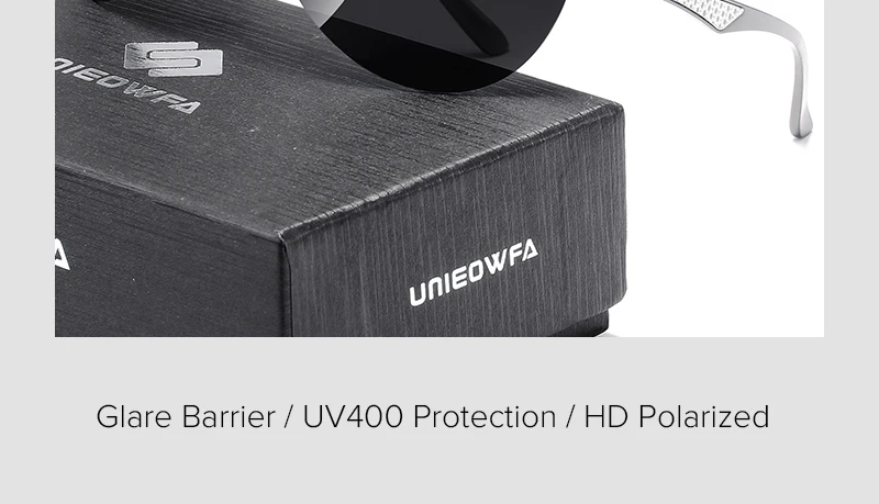 UNIEOWFA, мужские HD поляризованные солнцезащитные очки, мужские авиационные очки без оправы, Сиамские линзы, солнцезащитные очки для мужчин, Полароид, пилот, черные спортивные очки