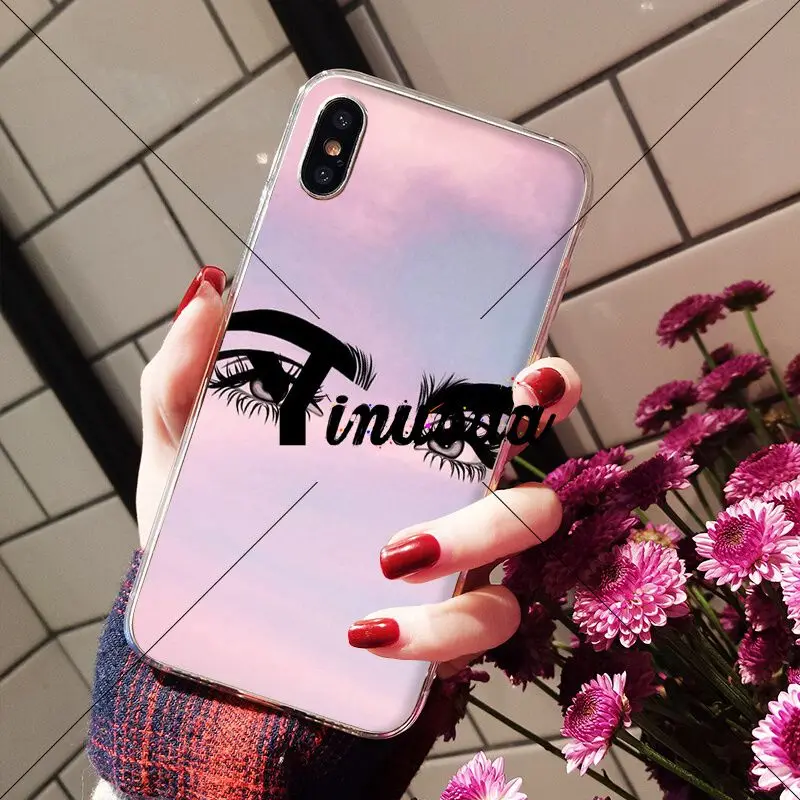 Yinuoda красивые ресницы для бровей DIY чехол телефона оболочка Apple iPhone 8 7 6 6S Plus X XS MAX 5 5S