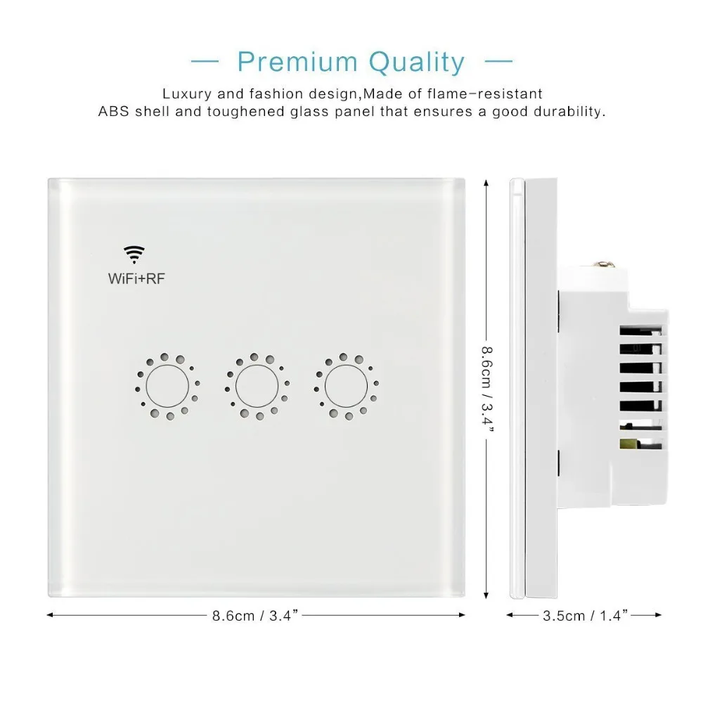 Wi-Fi Smart Switch настенный светильник Беспроводной RF 433 МГц Дистанционное освещение