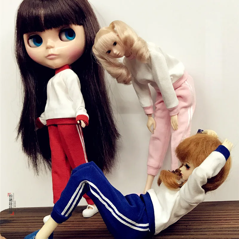 2 шт./компл. одежда куклы blyth спортивная толстовка футболка+ брюки для azone momoko obistu27 1/6 аксессуары для кукол