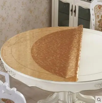 PASAYIONE круглый мягкий стеклянный Скатерть прозрачный круглый стол коврик скатерть одноразовая Водонепроницаемая накладка - Цвет: 2