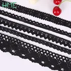 Новинка, 5 ярдов, черная вязаная хлопковая кружевная отделка, тканевая лента ручной работы, лоскутное шитье, скрапбукинг, аксессуары для рукоделия, шитье одежды своими руками