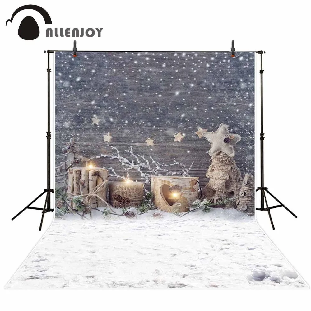 Allenjoy Профессиональный Рождественский фон для фотосъемки зимние снежинки звезды Декорации для детей Фон для фотосъемки
