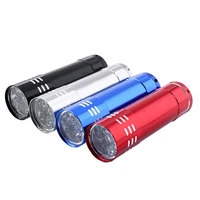 9led ultraviolet flashlight money detector mini nine lamps uv curing mask nail art fluorescent detection pen