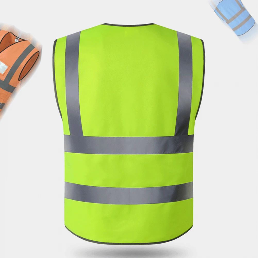 Унисекс Hi-Vis жилет безопасности Светоотражающая куртка безопасности жилет основовязальная ткань для спорта на открытом воздухе и операций в ночное время