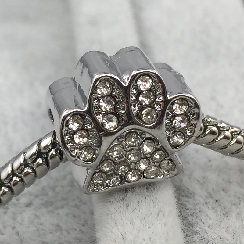 Подвески в виде лап с кристаллами и европейскими бусинами подходят для браслетов