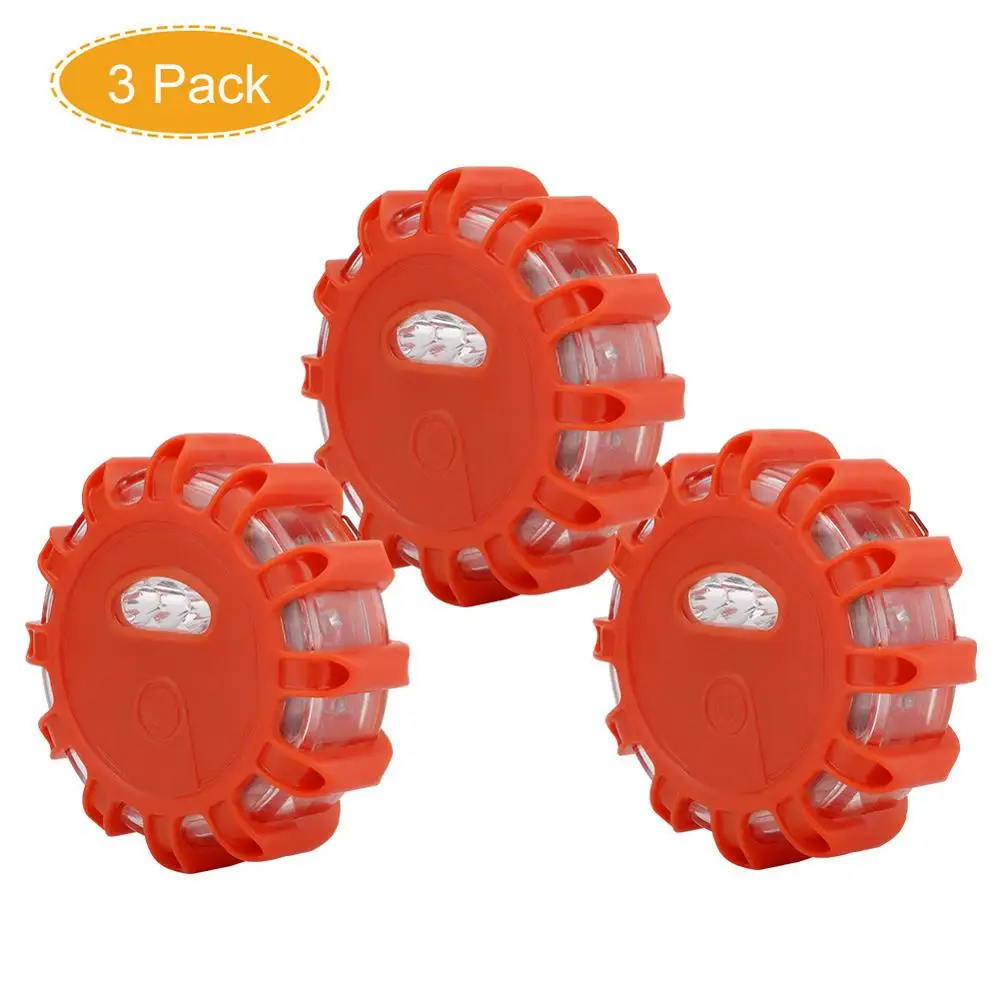 3 Pack No battery Аварийный светодиодный фонарик для безопасности, магнитный мигающий сигнальный фонарь, сигнальный Маяк для автомобиля, грузовика, лодки, ремонтная лампа - Испускаемый цвет: 3 Pack No battery