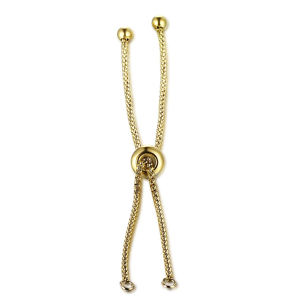gold color 5 шт./лот, две петли, соединитель, Шарм для изготовления ювелирных изделий, нержавеющая сталь, ползунок, коробка, цепь, ползунок, удлинитель, браслет, аксессуары - Цвет: gold color