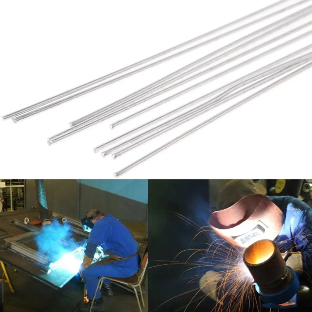 

10pcs/set 3.2x230mm Metal Aluminum Magnesium Silver Electrode Welding Rod Flux Cored Wire Brazing Stick Soldering Tool