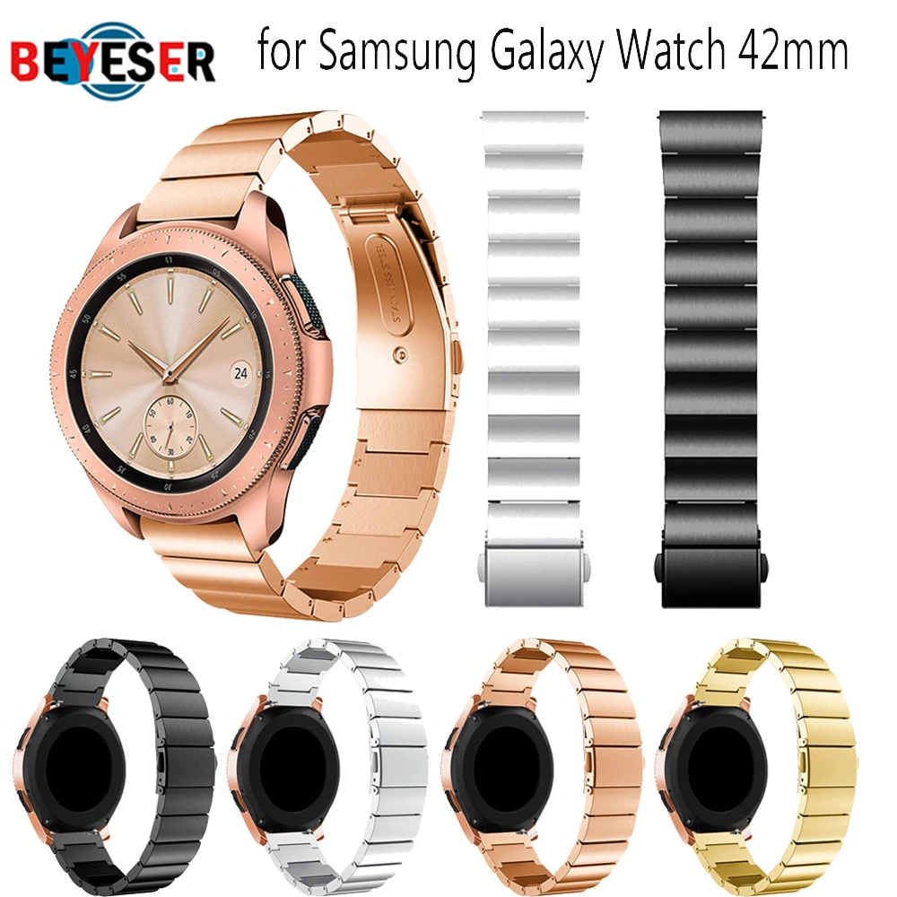 

Ремешок из нержавеющей стали для Samsung Gear Sport S2 Galaxy 3 41 мм 42 мм, металлический браслет шириной 20 мм, аксессуары для часов