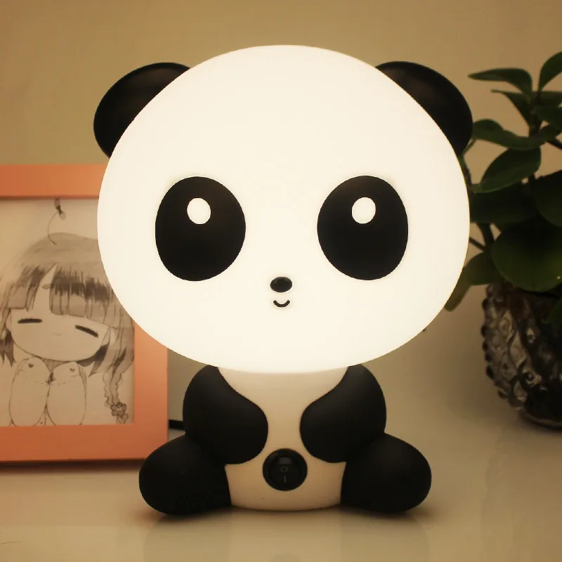 Фото Креативная мультяшная лампа для ночного глаза детская с пандой подарок на день