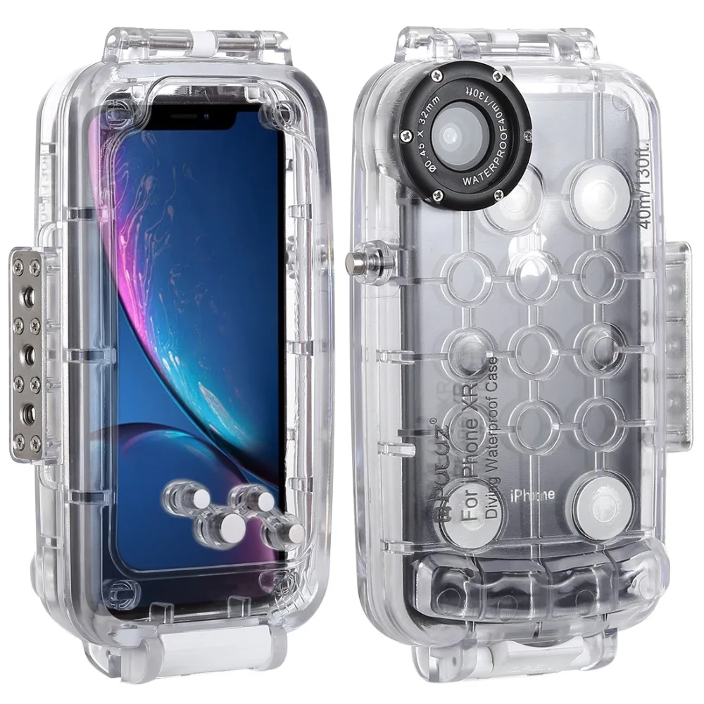 

PULUZ For iPhone XS Max / XR Underwater Housing 40m/130ft Diving Phone Protective Case Surfing Swimming Snorkeling Photo Video