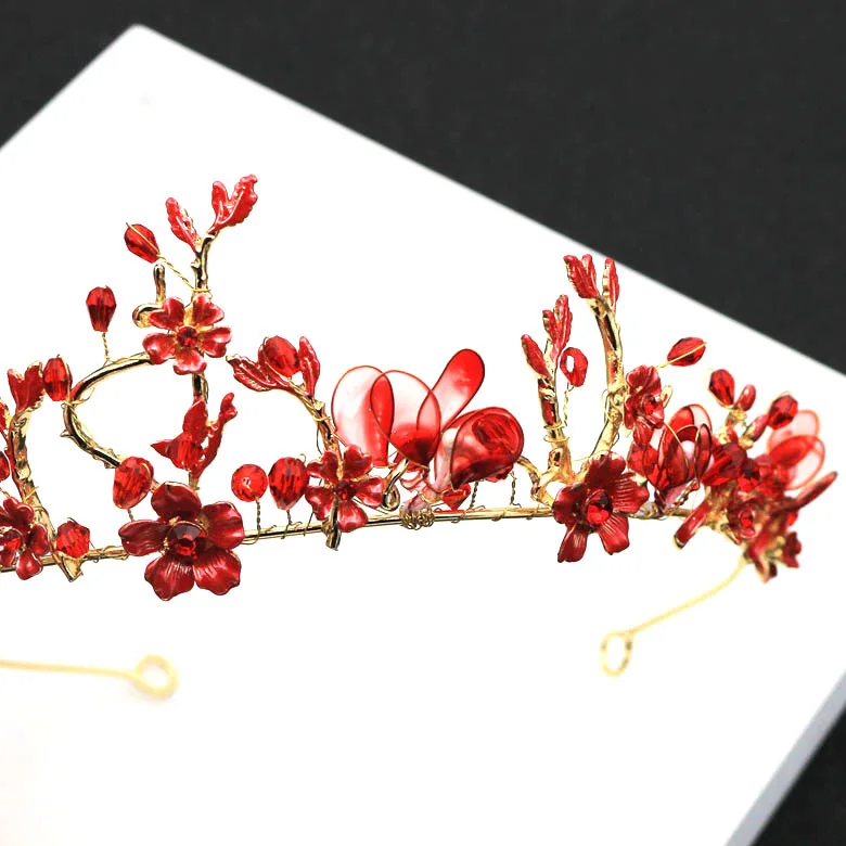 Свадебные украшения для невесты Красная корона принцесса волосы Мори аксессуары
