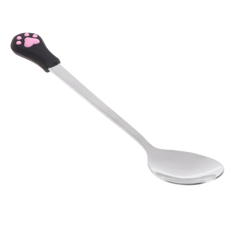 Hot Sale Stainless Steel Spoon Anti Slip Silicone Handle Can Cute For Pets Dogs Food Small Pet Supplies | Дом и сад