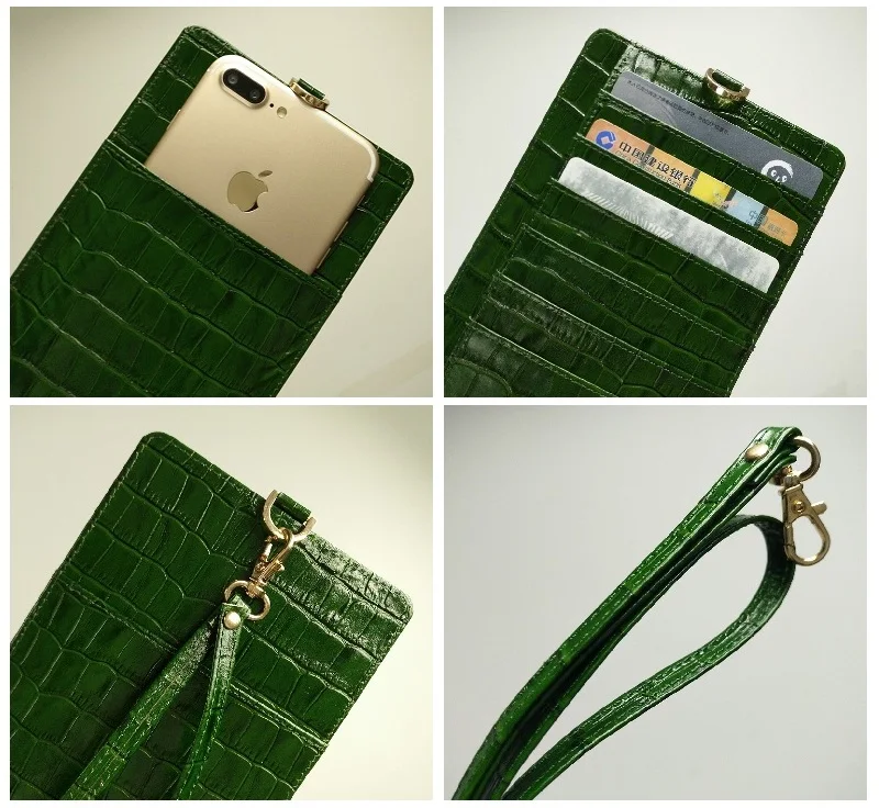 Натуральная кожа держатель для карт чехол для телефона для iPhone 11 Pro Max X XS XR 7 8 Plus роскошный крокодиловый ремешок тонкий Чехол