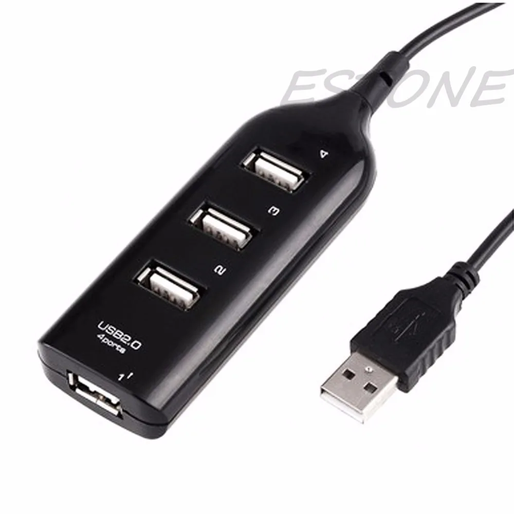 1X USB 2,0 Hi-Скорость 4-портовый Разделение ter Разделение концентратор USB Кабель-адаптер для портативных ПК Тетрадь