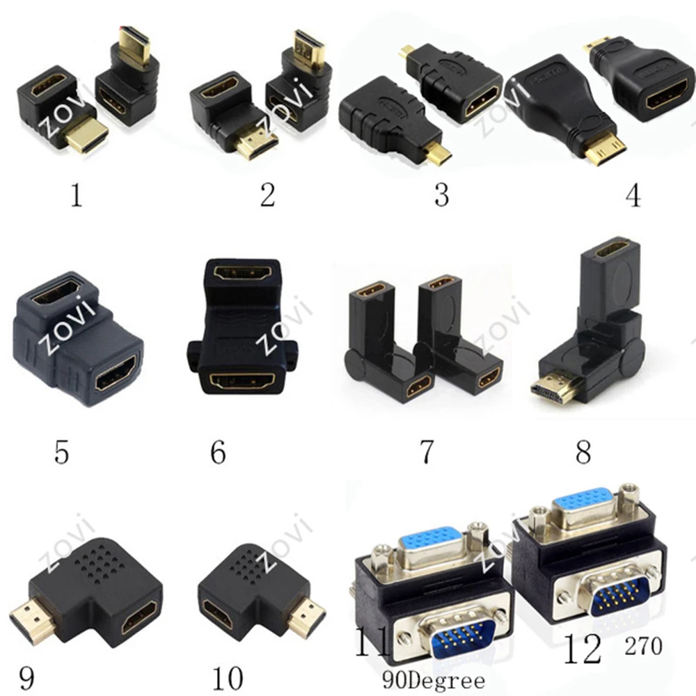 HDMI разъем мужчина к Женский адаптер 4 конвертер Extender 270 90 градусов правый угол для
