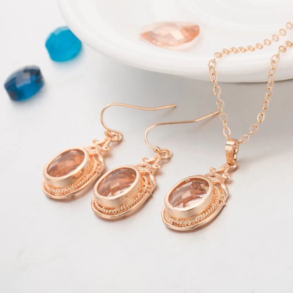 Новое прибытие мода роскошные серьги ожерелье свадебные аксессуары красный