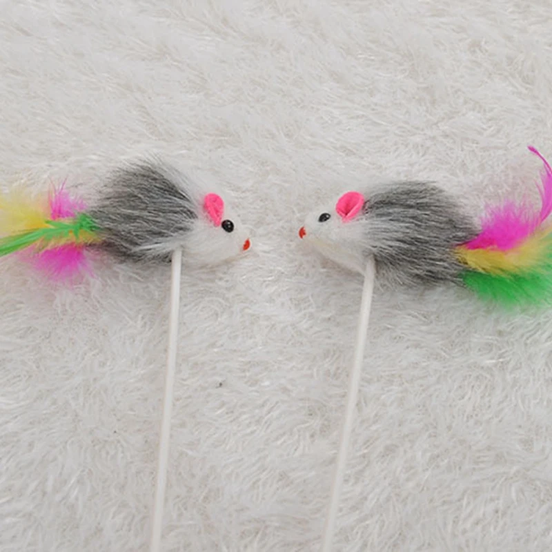 Забавный Кот Игрушка вертикальная пружина стержень 20 см с мышкой кукла присоска