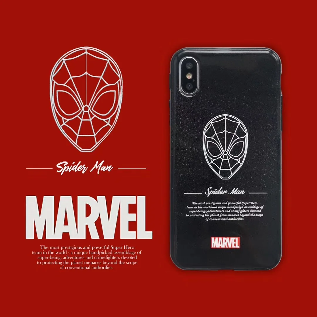 Супер герой MARVEL Железный человек Человек-паук Капитан Америка блеск Чехол для