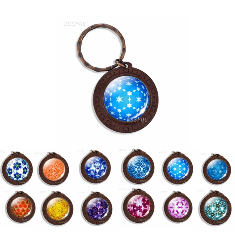 Брелок-калейдоскоп раньше искусство винтажная деревянная бижутерия