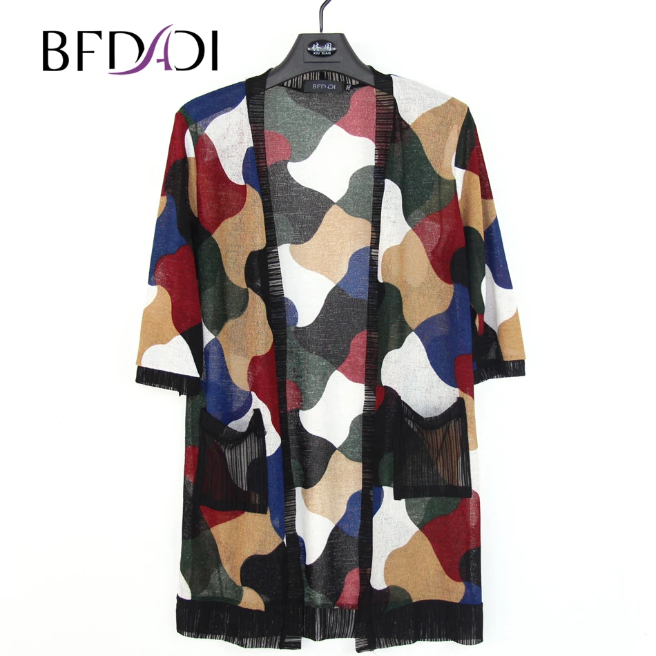 Bfdadi/женские летние солнце доказательство тонкий кардиган Модные Элегантные