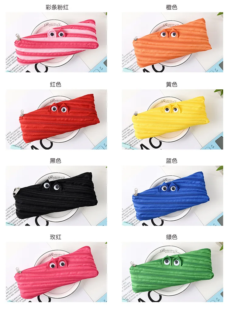 Креативные Канцтовары Kawaii С мультяшным монстром Карандаш Чехол корейские канцелярские принадлежности застежка-молния сумки ткань ручка чехол