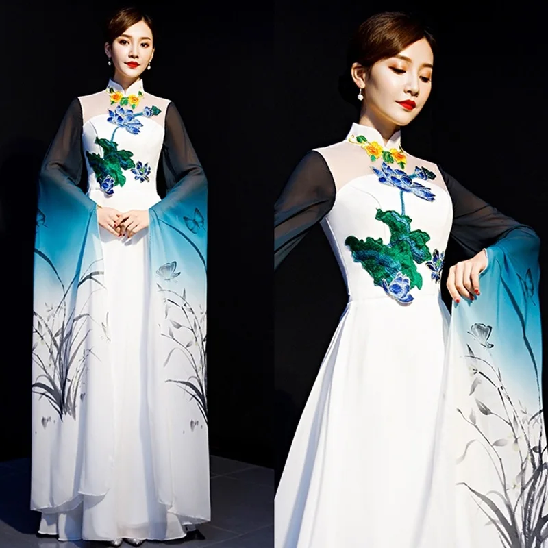 Китайские народные танцевальные костюмы Классический веер сценическая одежда