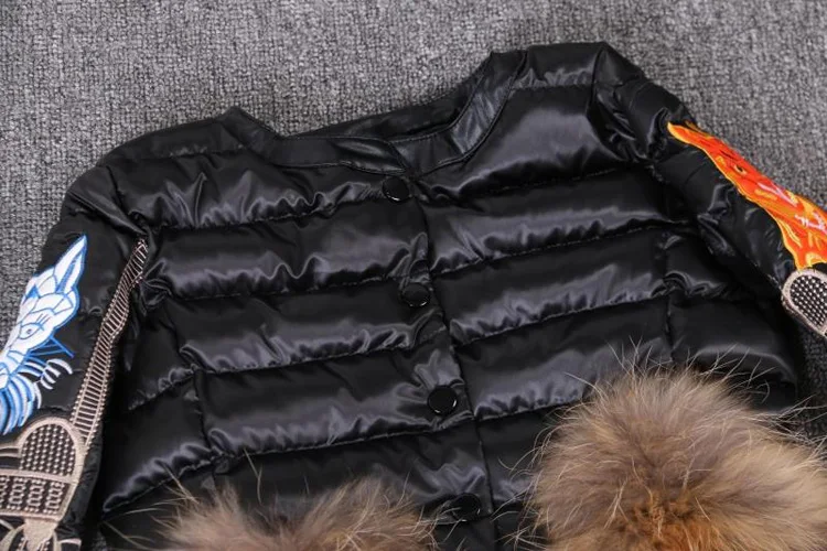 Зимнее теплое пальто толстая хлопковая куртка 2016 женское короткое с вышивкой из